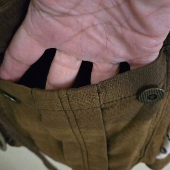 Free People Follow Your Heart Utility Jacket Brown Printed Sleeves Size L - Picture 7 of 10